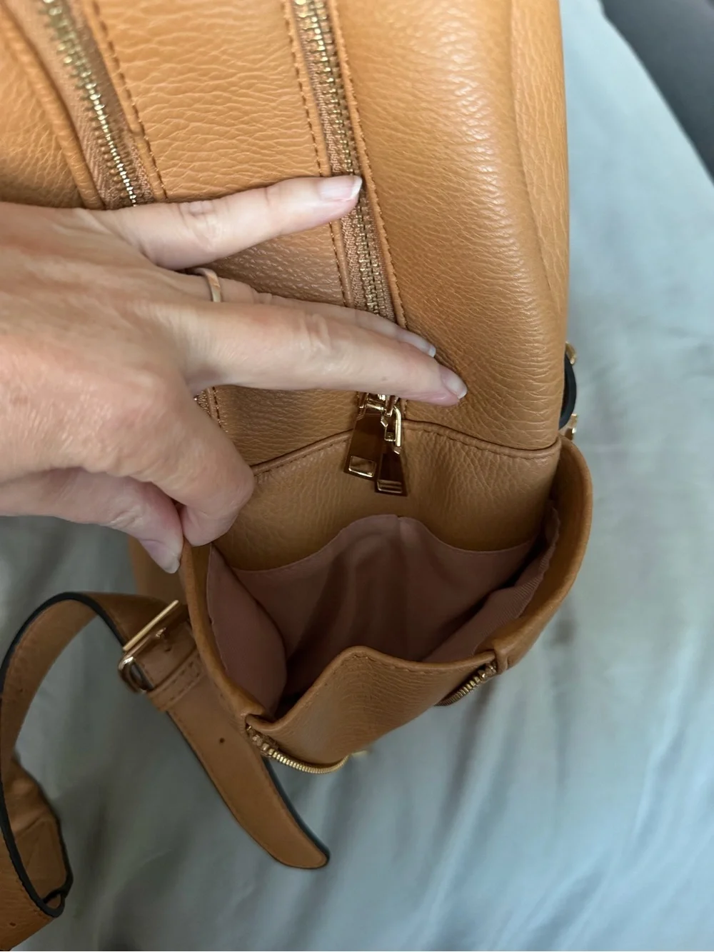 Poppy & Peonies Brooklyn Backpack in Camel